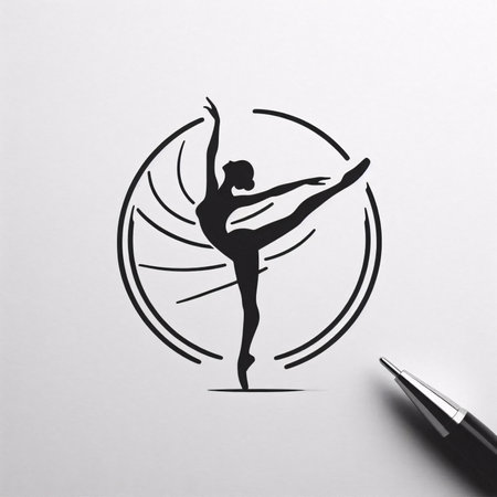 Ballet dancer icon. Ballerina silhouette. Vector illustration.のイラスト素材