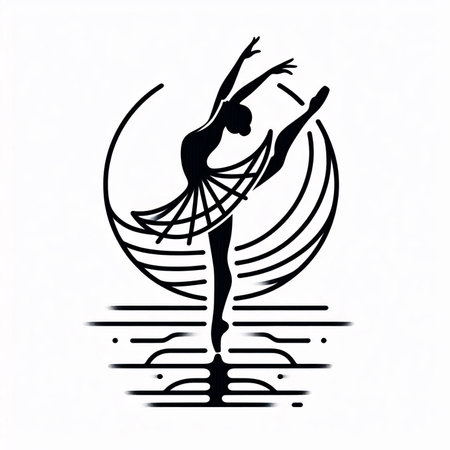 Ballet. Vector illustration. The silhouette of the ballerina on a white background.のイラスト素材
