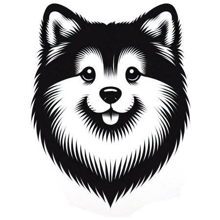 Siberian Husky dog, hand drawn illustration on white backgroundのイラスト素材
