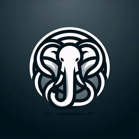 Elephant head icon,sign,best 3D illustration,iconのイラスト素材