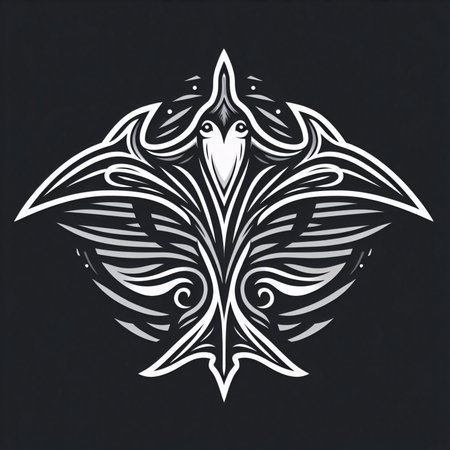 Tribal tattoo design on the blackboard. Vector illustration.のイラスト素材