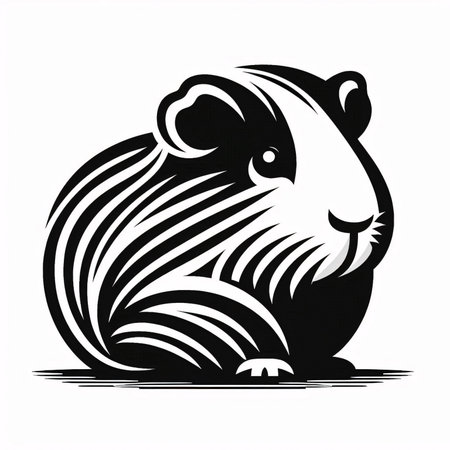 guinea pig on a white background, vector illustration, epsのイラスト素材
