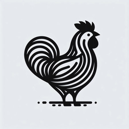 Rooster. Vector illustration. Isolated on a white background.の素材