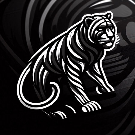 Tiger head mascot with modern illustration concept for badge, emblem and t-shirt printing.のイラスト素材