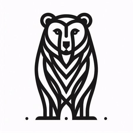 Vector image of a bear in the style of engraving.のイラスト素材