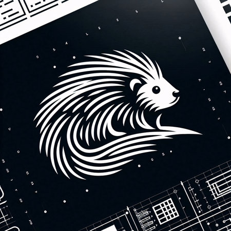 Hedgehog on a black background. Vector illustration. Eps 10のイラスト素材