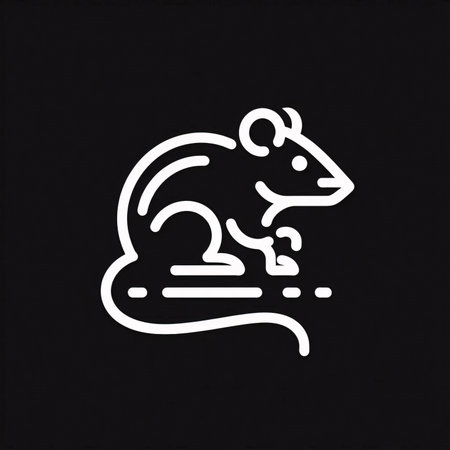 White mouse on a black background. Vector illustration. Eps 10.のイラスト素材