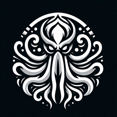 Illustration of the head of a viking in a tattoo styleのイラスト素材