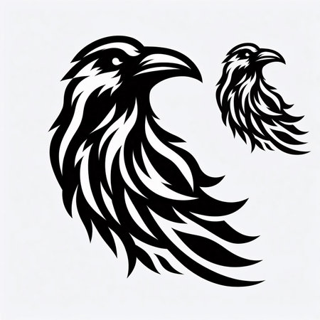 Eagle head tattoo in black and white colors. Vector illustration.のイラスト素材