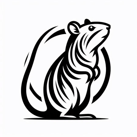 Rat vector illustration isolated on a white background. Symbol of the year 2020.のイラスト素材