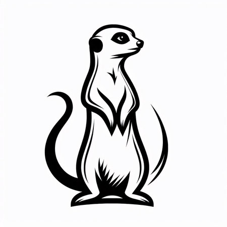Meerkat isolated on a white background. Vector illustration. Eps 10.のイラスト素材