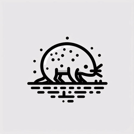 Illustration of deer in a circle on a white background, vectorのイラスト素材