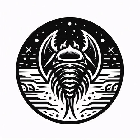 Tribal dragon head tattoo isolated on white background. Vector illustration.のイラスト素材