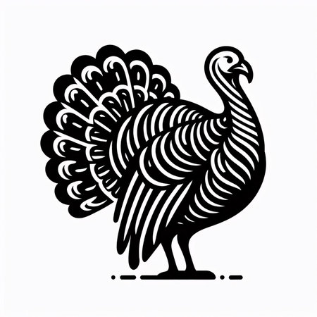 Vector image of a turkey on a white background. Hand-drawn illustration.のイラスト素材