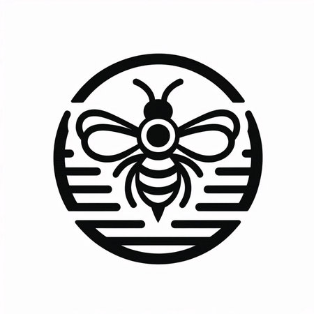 Honey bee logo design vector template. Apis mellifera.の素材