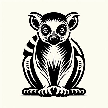 Lemur vector illustration for t-shirt design or tattoo.の素材