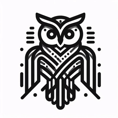Owl. Vector illustration. Isolated on a white background.の素材