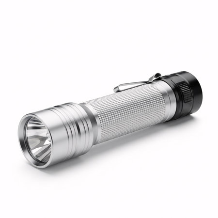 3d rendering of a flashlight isolated on white backgroundの素材