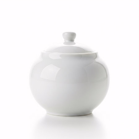 White porcelain tea pot isolated on white backgroundの素材