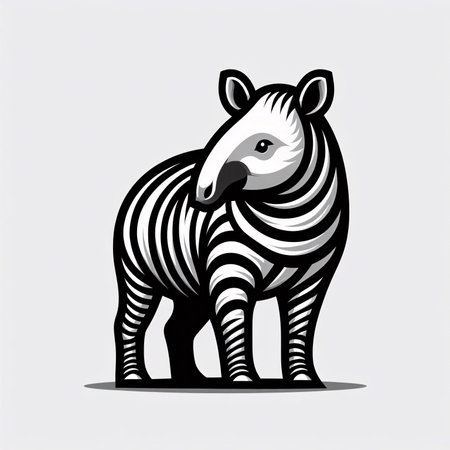 Vector illustration of a striped zebra isolated on a white background.のイラスト素材