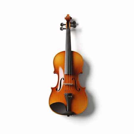 violin isolated on white background with clipping path. 3d illustrationの素材