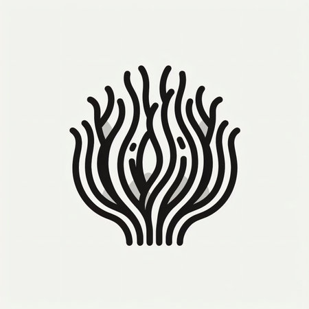 Coral vector icon. Hand drawn seaweed illustration. Marine life.のイラスト素材