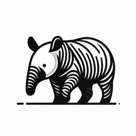Anteater vector illustration. Isolated on white background. Side view.のイラスト素材