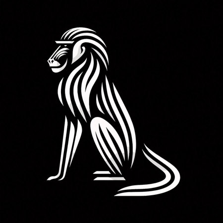 Lion on a black background. Vector illustration for your design.のイラスト素材