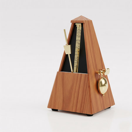 Metronome with pendulum on a white background. 3d renderingの素材