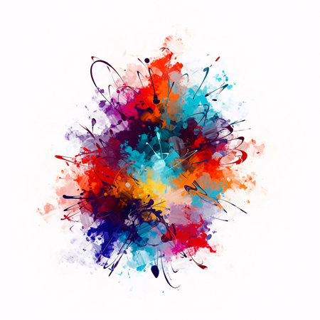 Colorful watercolor splashes on white background. Vector illustration.の素材