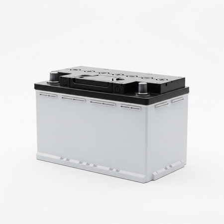 Car battery isolated on a white background. 3d render image.の素材