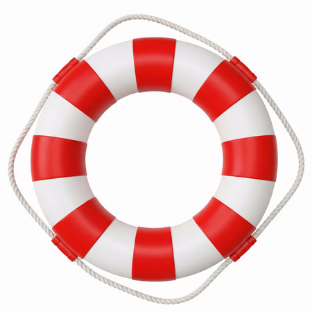 Lifebuoy isolated on white background. 3d render image.の素材
