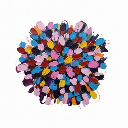 colorful flowers isolated on white background. hand-drawn illustration.の素材
