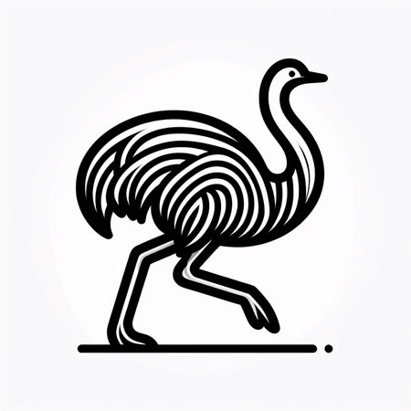 Ostrich icon. Outline illustration of ostrich vector icon for web design