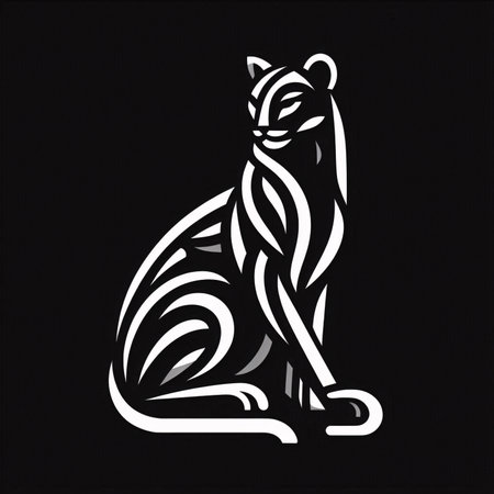 Vector image of a tiger on a black background. Isolated on a black background.のイラスト素材