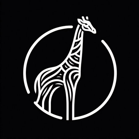 giraffe logo on a black background. Illustration for your designの素材