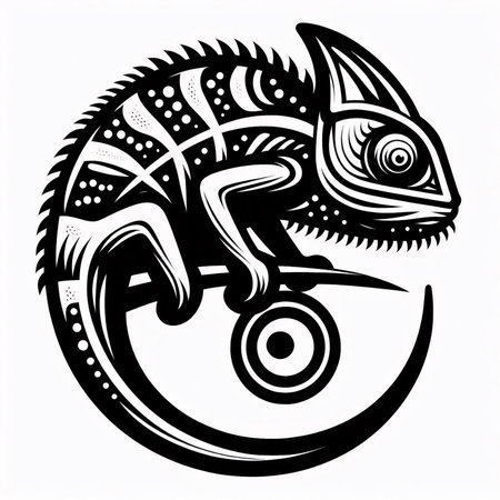 chameleon on a white background, vector illustration, epsのイラスト素材