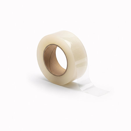 Roll of adhesive tape isolated on white background. 3d illustration.の素材