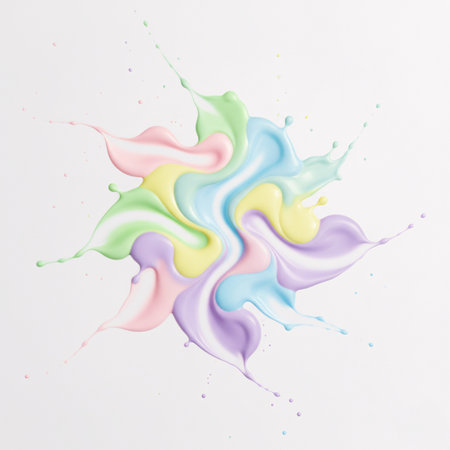 Colorful paint splashes isolated on white background. Vector illustration.の素材