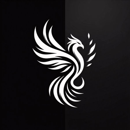 eagle tattoo design on black and white background vector graphic art illustrationの素材