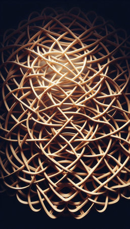 abstract background of wicker basket, vintage style, soft focusの素材