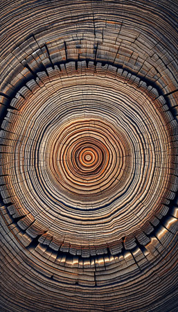 Old wood texture with annual rings. Abstract background and texture for design.の素材