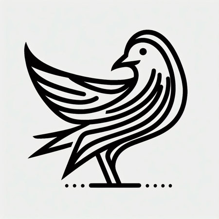 Pigeon icon. Vector illustration in black and white colors.のイラスト素材