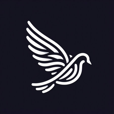 Dove of peace. White on a dark background. Vector illustration.のイラスト素材