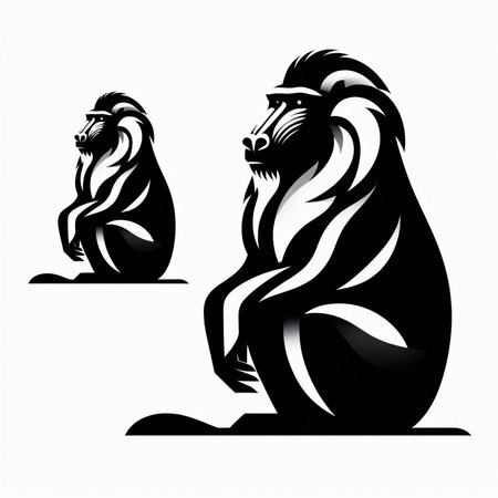Monkey and monkey on a white background. Vector illustration for your designのイラスト素材
