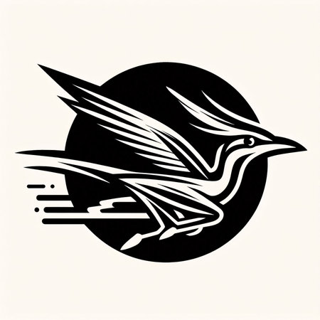 Flying bird. Black and white vector illustration for tattoo or t-shirt design.のイラスト素材