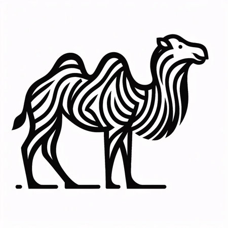 Camel. Vector illustration. Isolated on a white background.のイラスト素材