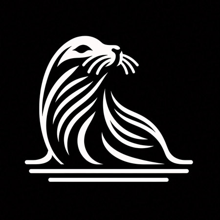 Lion - symbol of the New Year. Vector illustration on a black background.の素材