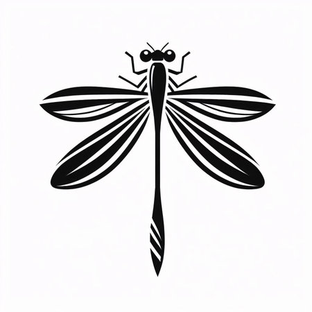 Dragonfly silhouette isolated on white background. Vector illustration. Eps 10.のイラスト素材
