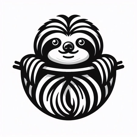 cute sloth isolated on white background, hand drawn vector illustrationのイラスト素材